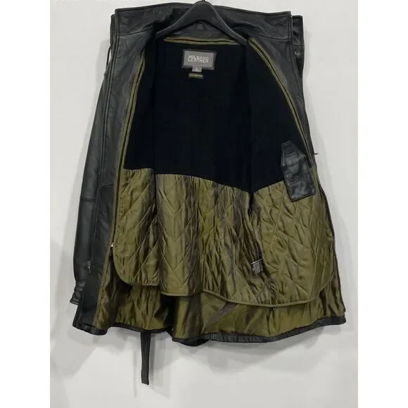 Wilsons Leather Black Leather Hooded Full-zip Coat Size L - Picture 14 of 15